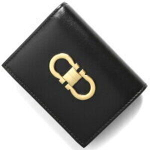 Salvatore Ferragamo Double Gancini Wallet Black Red NERO